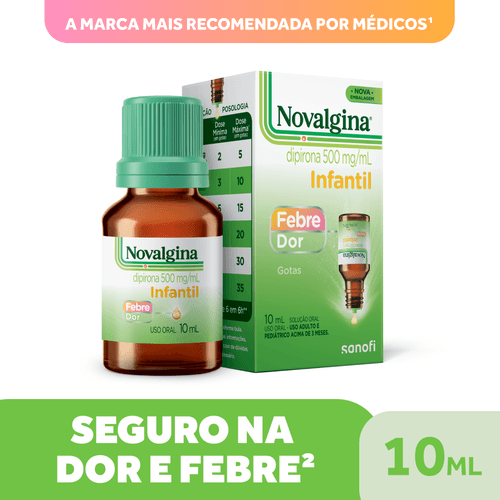 Novalgina 500mg/ml - Gotas Analgésicas e Antitérmicas - 10ml