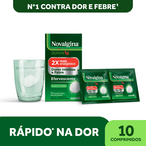 Novalgina Limão 1g Sanofi Caixa 10 Comprimidos Efervescentes