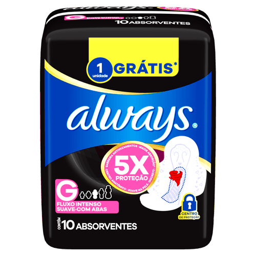 Absorvente Com Abas Suave Always G  10 Unidades