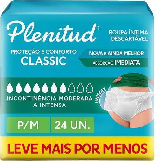 Roupa Íntima Plenitud Protect Plus P/M - 24 unidades