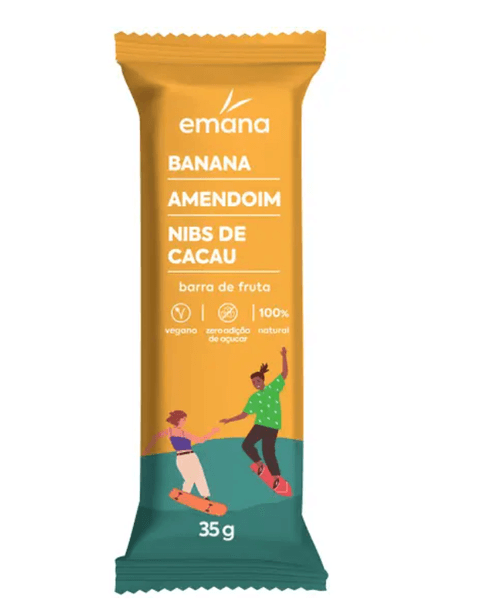 Barra de Frutas Emana  Zero açúcar Banana Amendoim e Cacau-35g