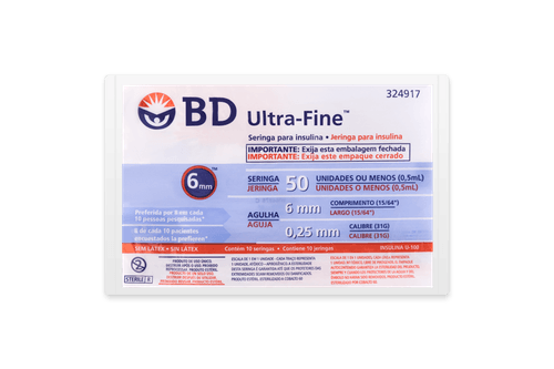 Seringa para Insulina BD Ultra-Fine com Agulha 6mm 50UI - 10 Unidades