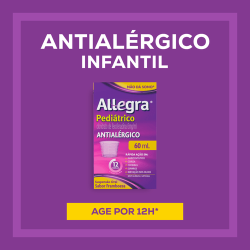 Antialérgico Infantil Allegra Pediátrico 6mg/ml - Suspensão Oral - 60ml