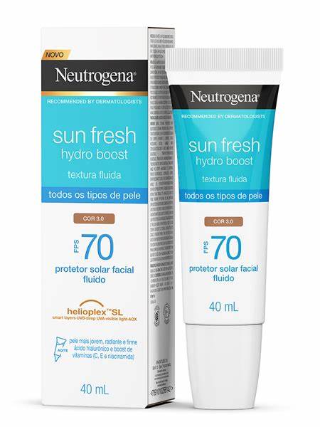 Protetor Solar Facial Neutrogena Sun Fresh Hydro Boost FPS 70 Cor 3.0 40ml