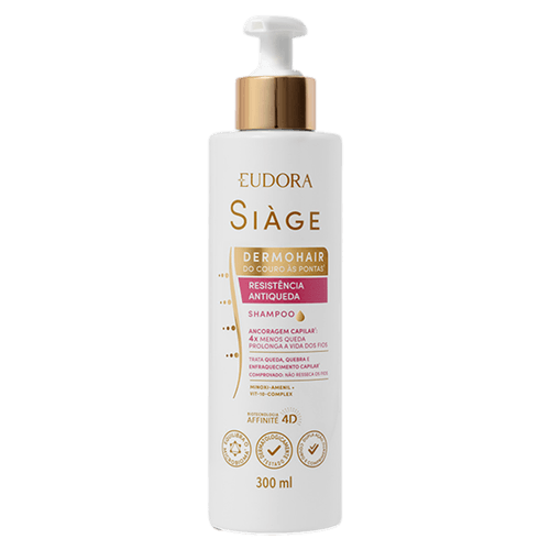 Shampoo Dermo Hair Eudora Siàge Resistência Antiqueda - 300ml