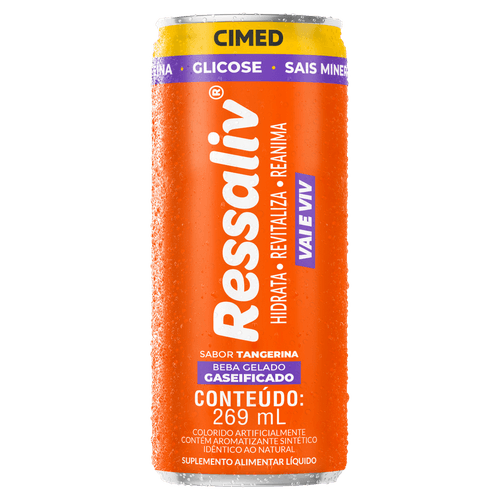Suplemento Alimentar Líquido Gaseificado Tangerina Ressaliv - 269ml