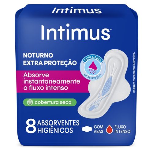Absorvente Externo Intimus Noturno Seca com Abas - 8 unidades