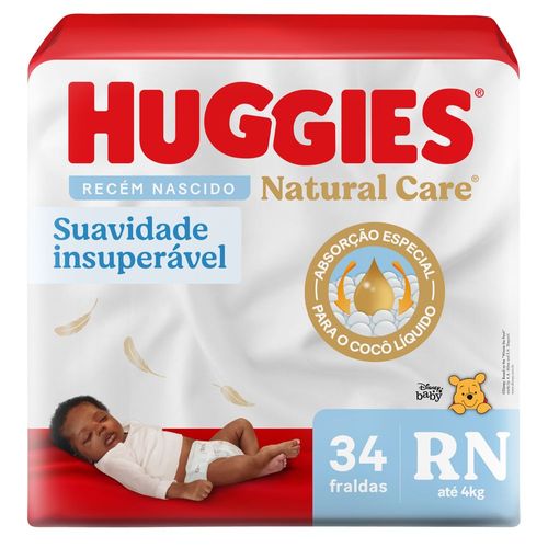 Fralda Descartável Recém-Nascido Huggies Natural Care 34 Unidades