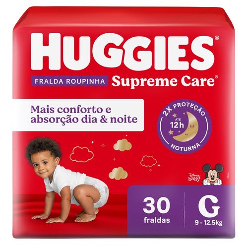 Fralda Huggies Supreme Care G - Roupinha - 30 unidades