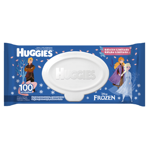 Lenço Umedecido Frozen Huggies com 100 Unidades
