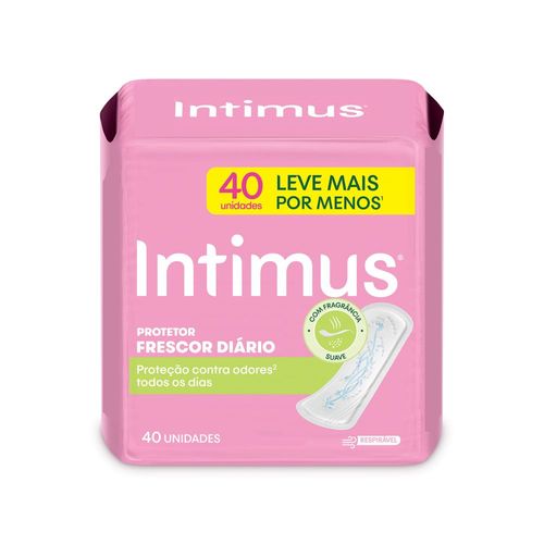Protetor Diário sem Abas com Perfume Intimus Days Frescor Diário Pacote Promocional Leve Mais Pague Menos 40 Unidades