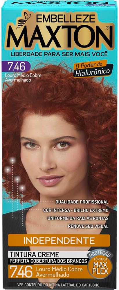 Embelleze Tinta De Cabelo Maxton Louro Médio Cobre Avermelhado 7.46 Independente