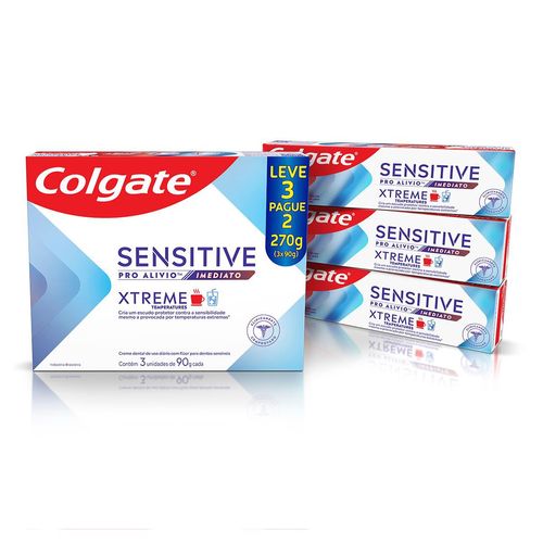 Creme dental Sensitive Pro Alívio Imediato Xtreme 3x90g