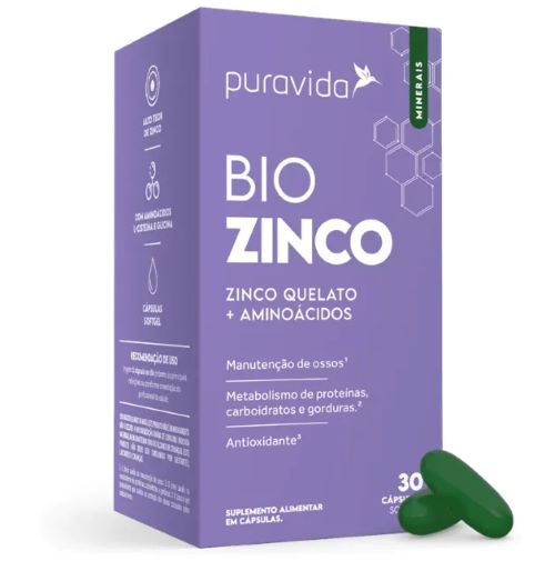 Suplemento Mineral Zinco Puravida Bio 29mg Cápsulas 30 Unidades