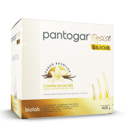 Polivitamínico Pantogar Resist Silício Baunilha 30 sachês