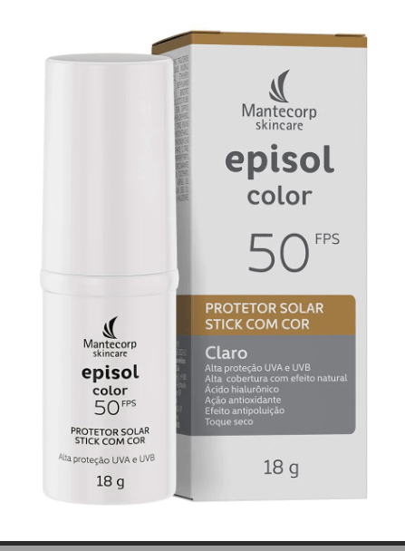 Protetor Solar Facial Episol Color Stick FPS 50 18g