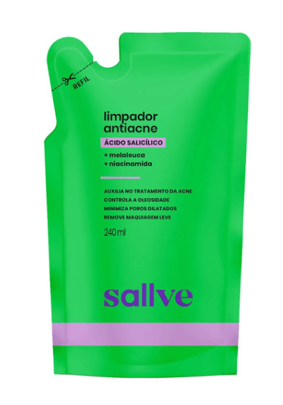 Limpador Antiacne Sallve Ácido Salicílico Refil - 240ml