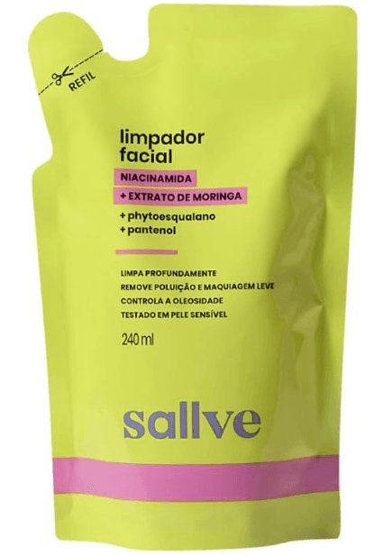 Limpador Facial Extrato de Moringa Sallve 240ml Refil