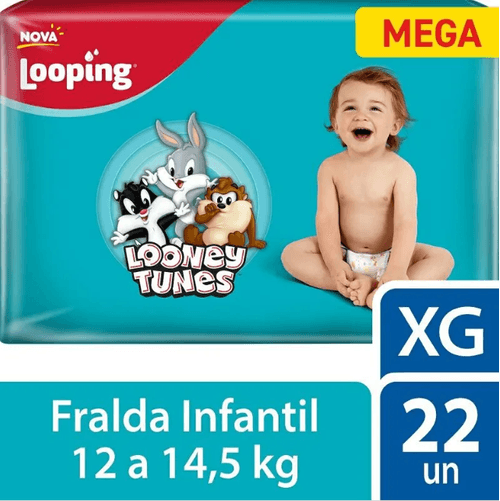 Fralda Descartável Infantil Looping XG 22 Unidades
