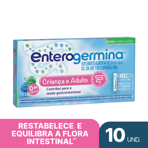 Enterogermina - Probiótico - 10 frascos de 5ml