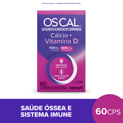 CÁLCIO 500MG + VITAMINA D 1000UI MOBILITY OS-CAL D 60 COMPRIMIDOS