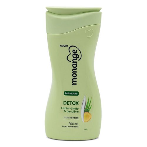 Loção Corporal Deo-Hidratante Capim-Limão & Gengibre Monange Detox Frasco 200ml