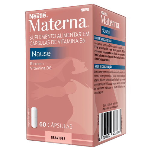 Suplemento Alimentar Vitamina B6 Materna Nause - 60 Cápsulas