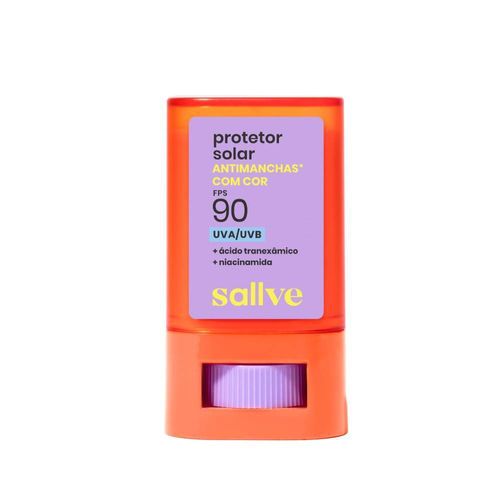 Protetor Solar Bastão Facial Antimanchas com Cor 1 FPS 90 Sallve - 15g