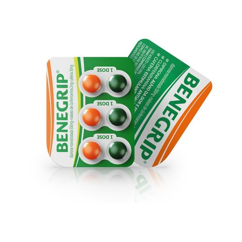 Antigripal Benegrip HYPERA 500mg + 30mg + 2mg Comprimido 6 Unidades