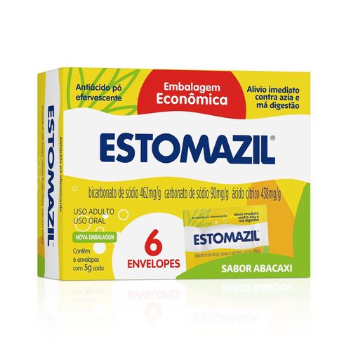 Antiácido Estomazil Pó Efervescente Abacaxi Caixa 6 sachets