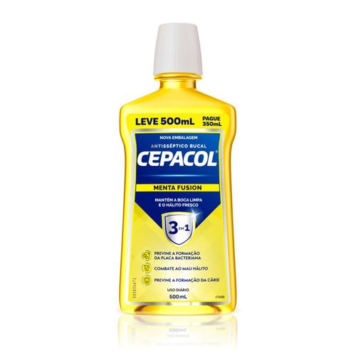 Enxaguante Bucal Cepacol Menta Fusion 500 ml Leve 500Pague350