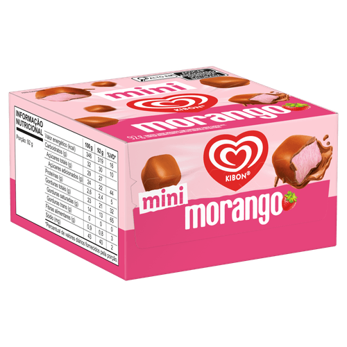 Mini Sorvete Morango com Cobertura Chocolate Kibon - 92g