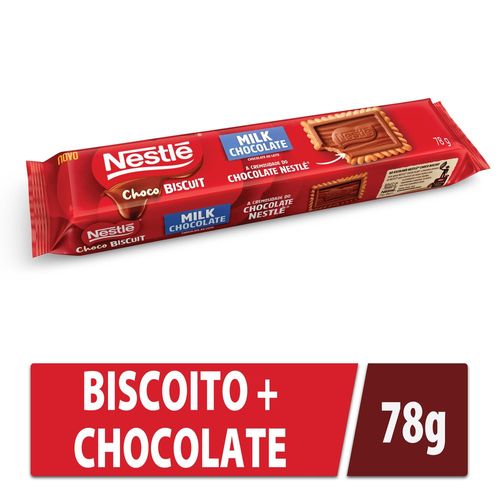 Biscoito com Chocolate Chocobiscuit Nestlé Ao Leite -78g