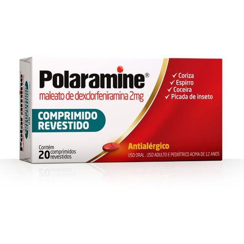 Antialérgico Polaramine Dexclorfeniramina 2mg - 20 comprimidos