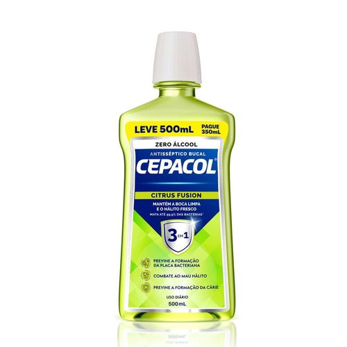 Enxaguante Bucal Cepacol Citrus Fusion sem Álcool - 500ml