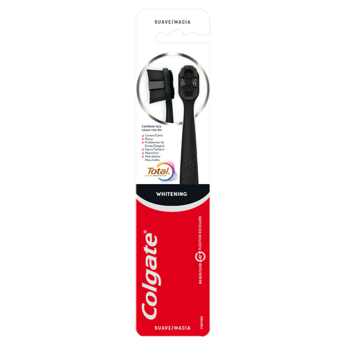 Escova Dental Suave Whitening Colgate Total Active Prevention - 2 Unidades