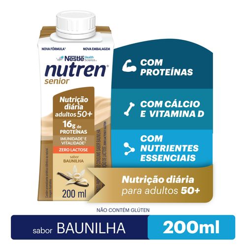 Complemento Alimentar Nutren Senior Baunilha Zero Lactose - 200ml