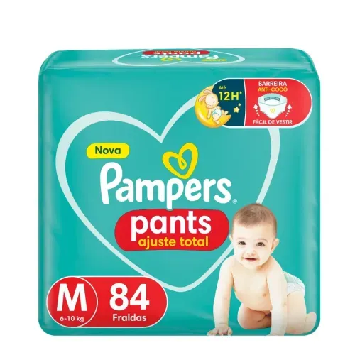 Fralda Pampers Pants Ajuste Total M – 84 Unidades