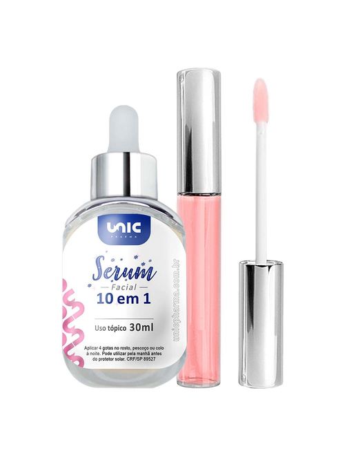 Sérum facial 10 em 1 + Preenchimento labial 6g + 45 anos