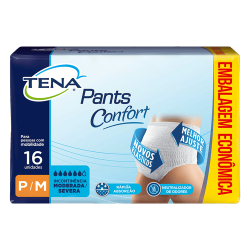 Roupa Íntima Unissex Pants Tena Confort P/M - 16 Unidades