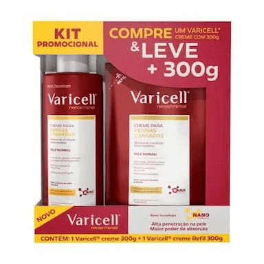 Kit Varicell Creme 300g para Pernas Cansadas + Refil 300g