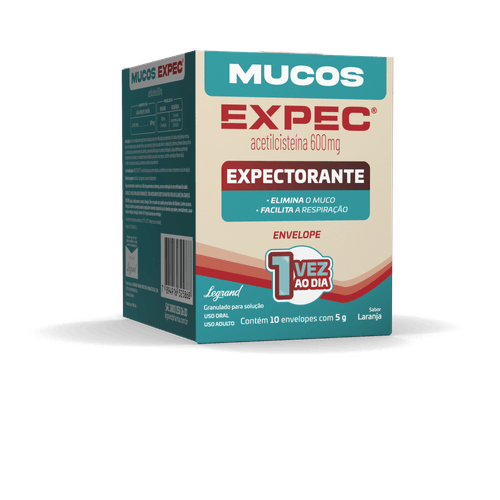 Mucos Expec 600mg Laranja - 10 Envelopes Granulado