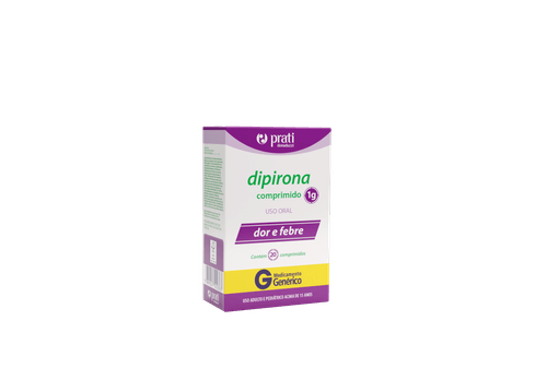 Genérico Dipirona Sodica 1g Prati - 20 Comprimidos