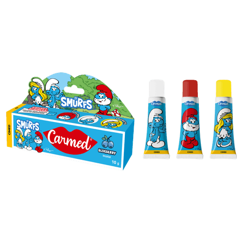 PRÉ-VENDA Hidratante Labial Carmed Os Smurfs Blueberry - 10g