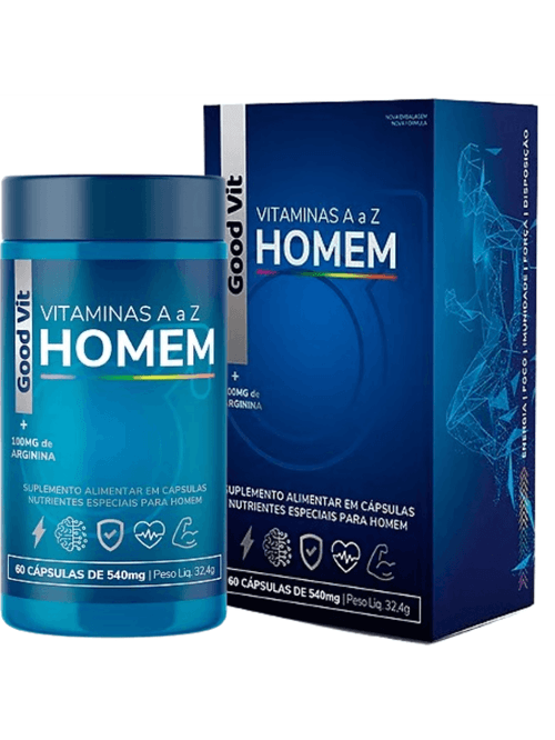 Vitamina A a Z Homem Com 60 Cápsulas - Good Vit