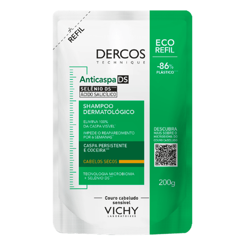 Shampoo Anticaspa Cabelos Secos Vichy Dercos DS Refil - 200g