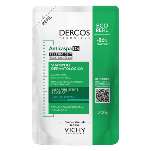 Shampoo Anticaspa Cabelos Normais a Oleosos Vichy Dercos DS Refil - 200g