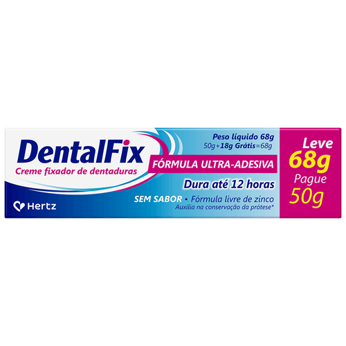 Creme fixador para dentadura Sem Sabor 68g Dentalfix