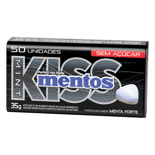 Pastilha Menta Forte Zero Açúcar Mentos Kiss - 35g