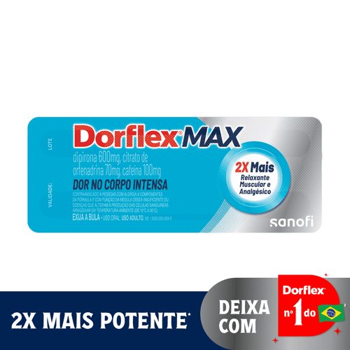 Analgésico e Relaxante Muscular Dorflex Max Dipirona 600mg - 4 Unidades